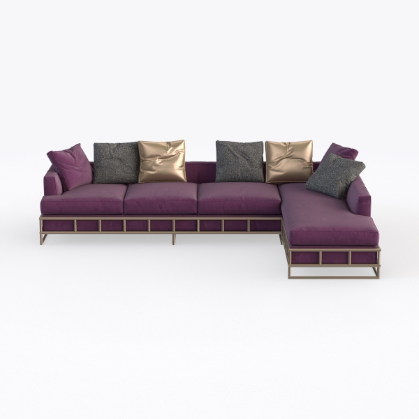 GOWE Maddie 130.5&quot; Purple Velvet 7-Seater