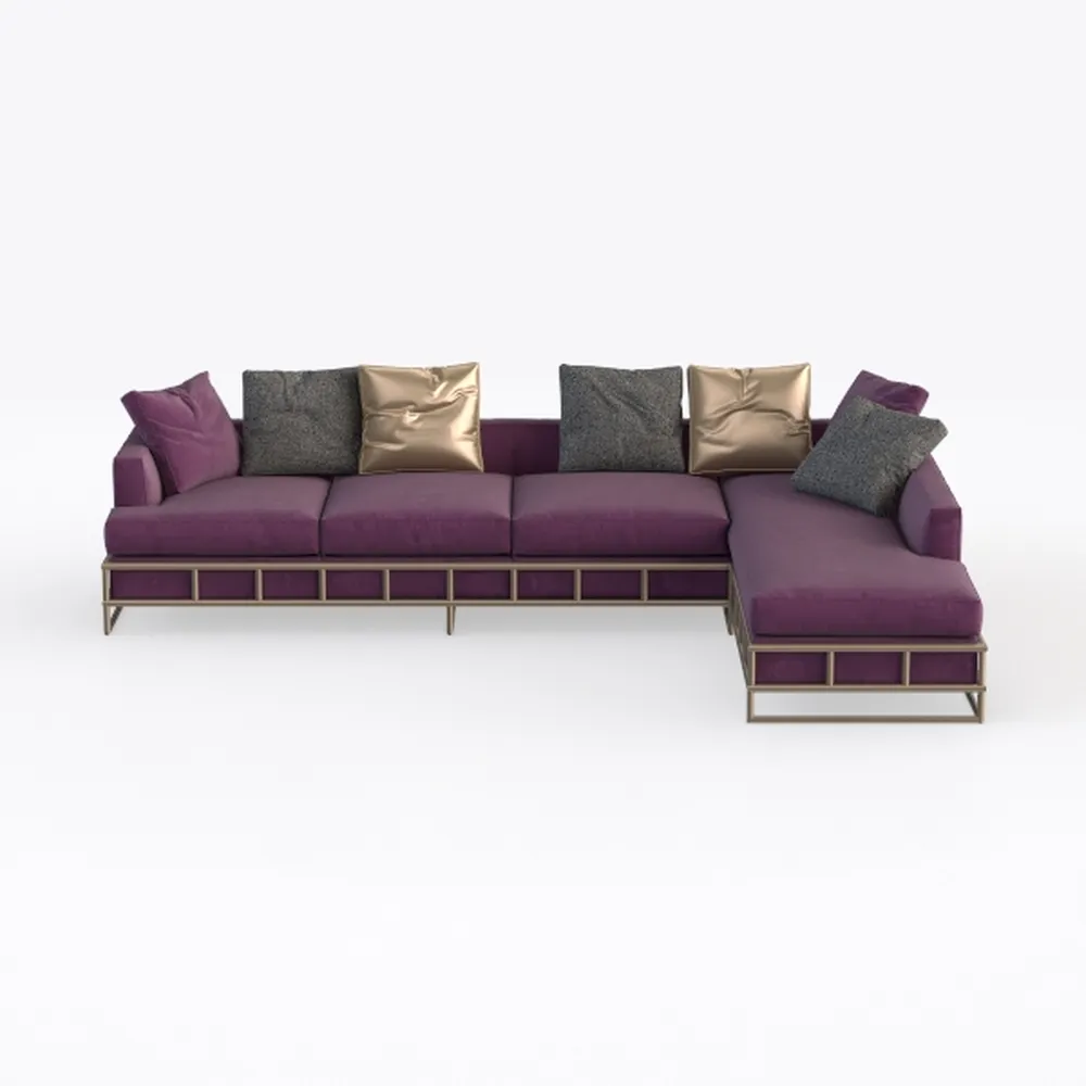 GOWE Maddie 130.5" Purple Velvet 7-Seater