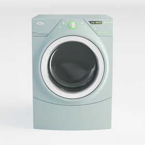 Minimalist Light Blue Front Load Washing Machine 3D Model