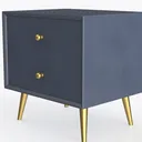 Linon Lennon Modern Navy Two Drawer Nightstand Left 45 Degree View