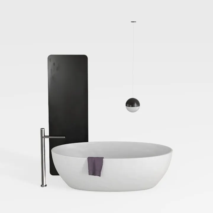 WOODBRIDGE 67"Freestanding White Acylic Soaking