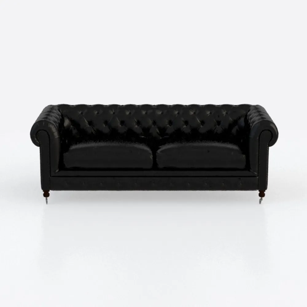 Ball & Cast 84" Chesterfield Leather Sofa with