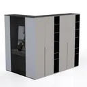 Metal Storage Cabinet with Locking Doors, Tall Right 45 Degree View