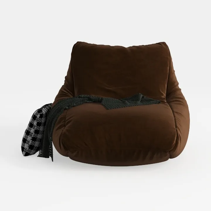 Velvet Modern Minimalist Bean Bag Lounge Chair 3D Model