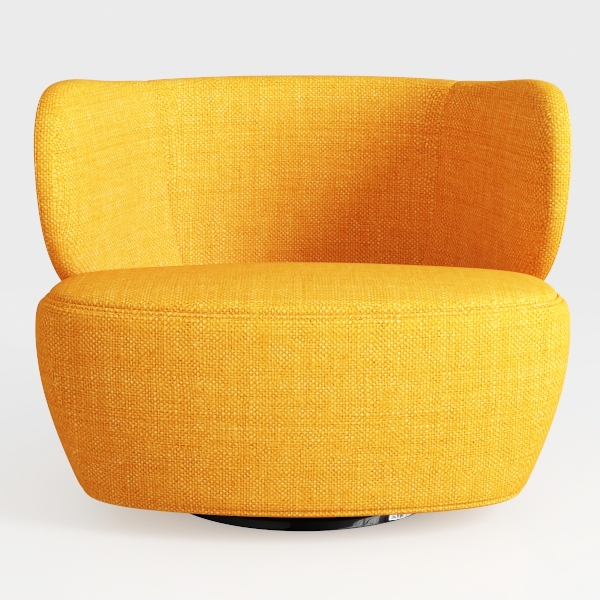 Swivel Barrel Chair, Upholstered Modern Round