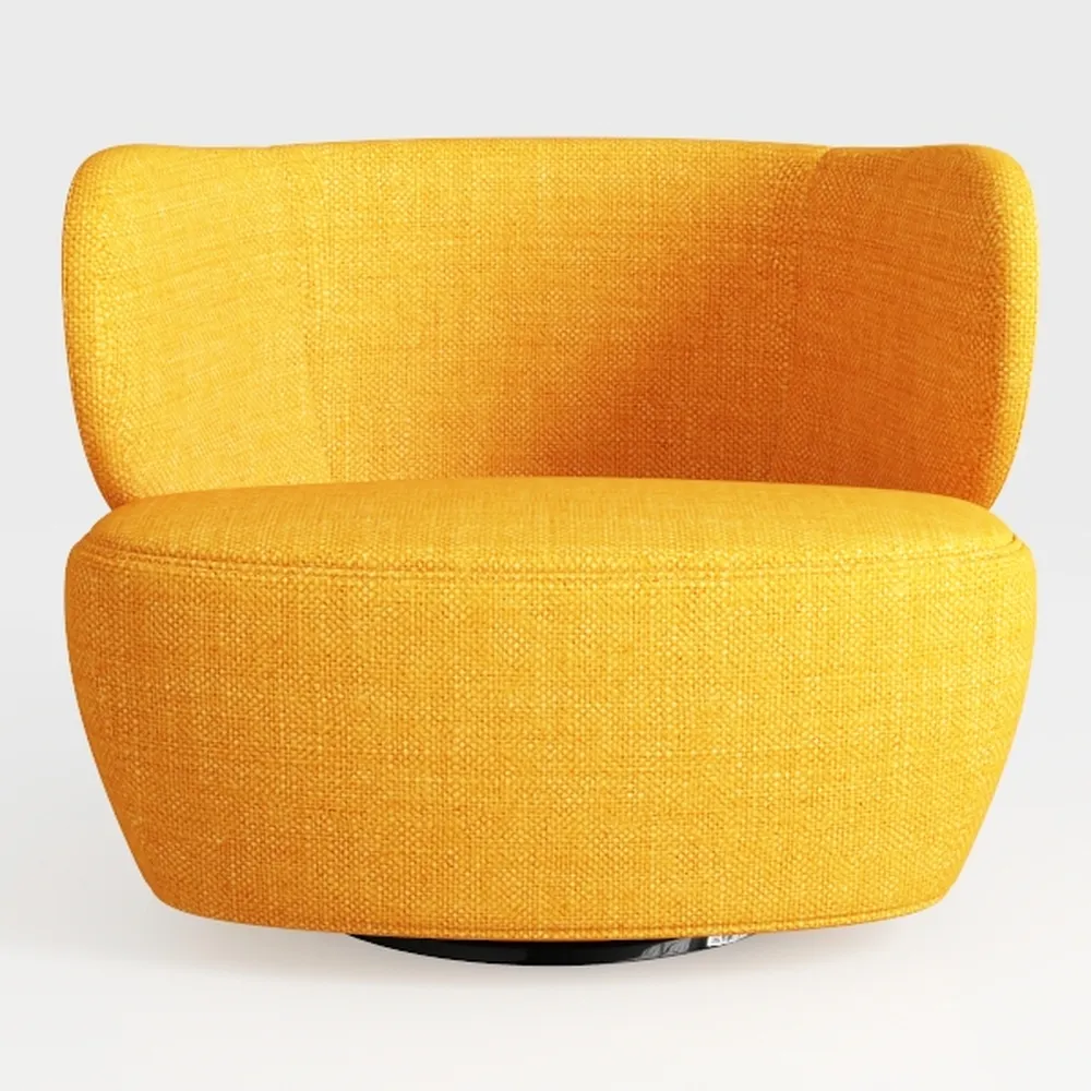 Swivel Barrel Chair, Upholstered Modern Round