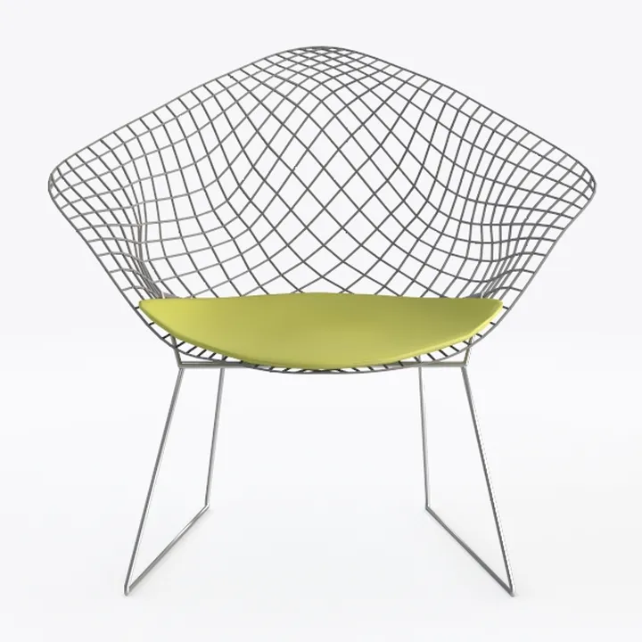 Modern Minimalist Metal Fabric Wire Chair 3D Model