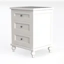 VINGLI 19.7" W Night Stand Set 2 White Nightstand Left 45 Degree View