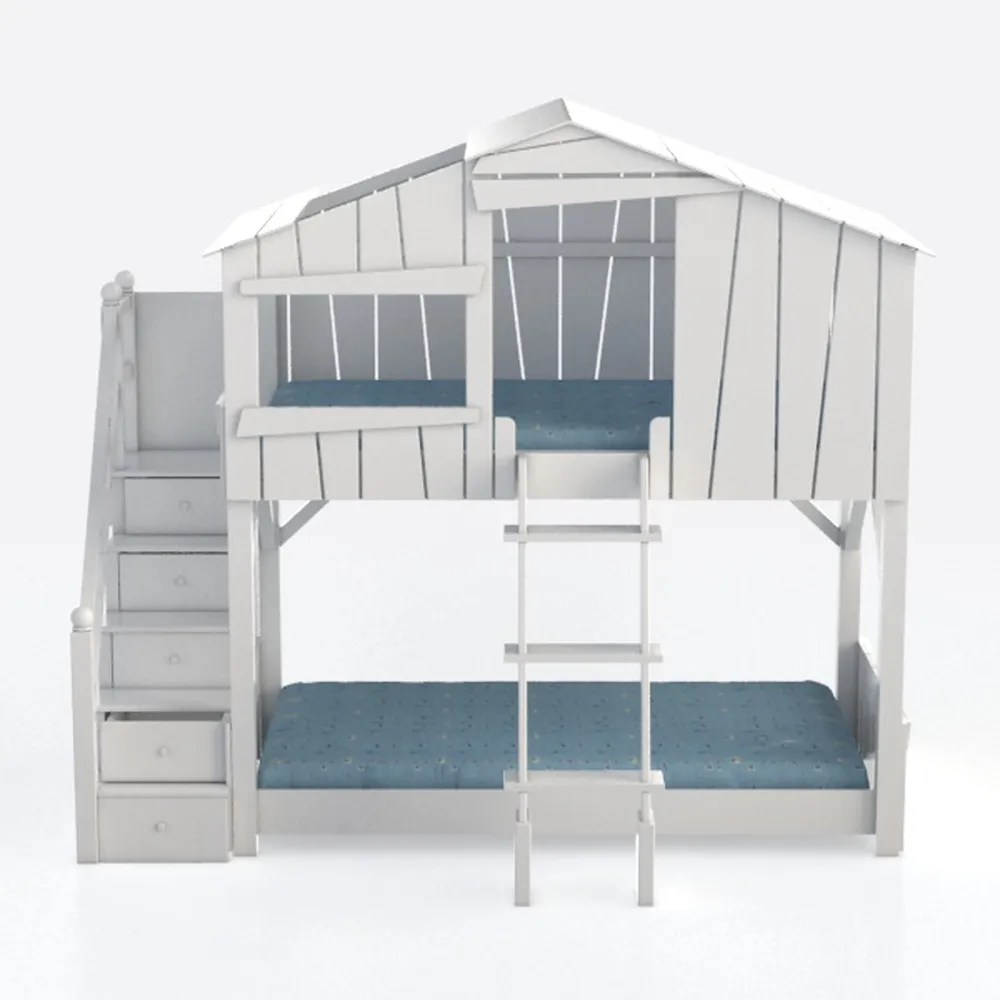 Acme Solenne T T Bunk Bed in White & Pink Finish