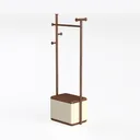 Solid Wood Coat Rack, Coat Rack Freestanding with Left 45 Degree View