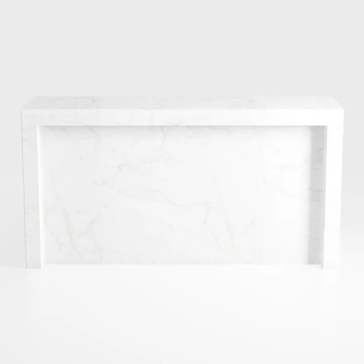 Ritzy 48 in. White and Gray Rectangle Wood Coffee 