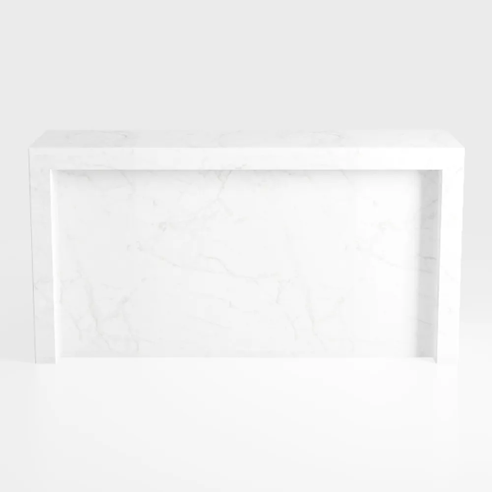 Ritzy 48 in. White and Gray Rectangle Wood Coffee