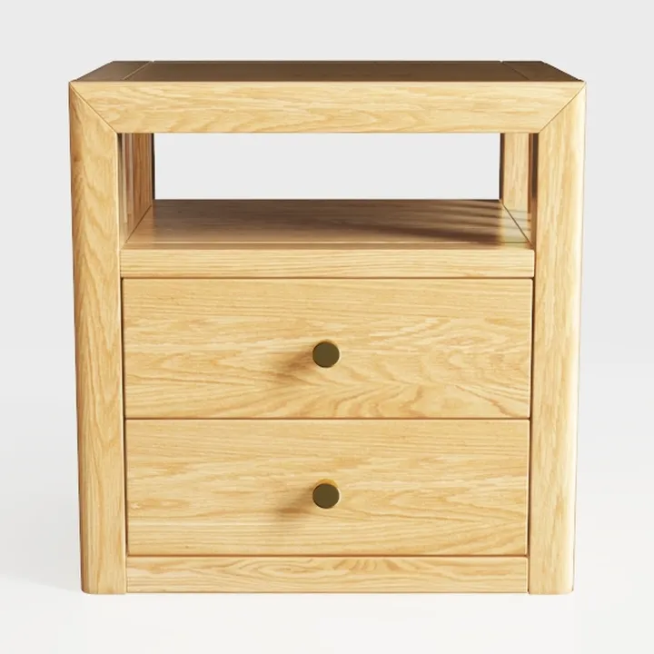 Nightstand Set of 2, Boho Natural Linen Bedside