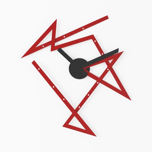 wall clock-Crimson Elegance