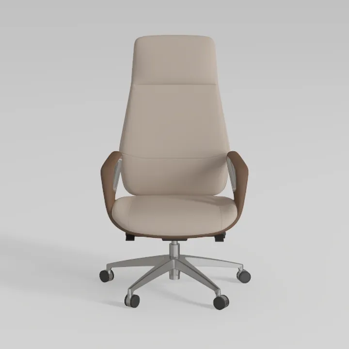 Modern Two Tone Leather High Back Office Chair 3D Model