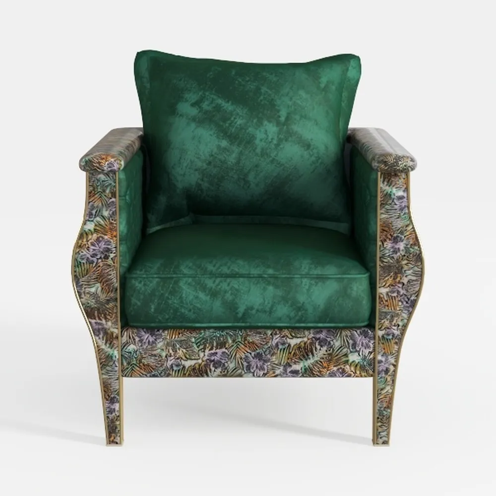 Friant 25 in. W Pine Green Microfiber Upholstered 