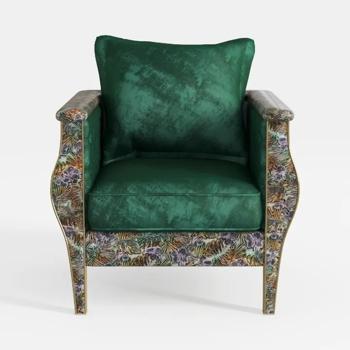Friant 25 in. W Pine Green Microfiber Upholstered 