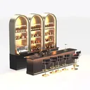 bar counter set-Bar Furniture Right 45 Degree View