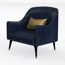 DecoraFlex Velvet Modern Accent Chair with Left 45 Degree View