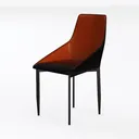 KAMPCO Set of 2 Faux Leather Dining Chairs, Modern Left 45 Degree View