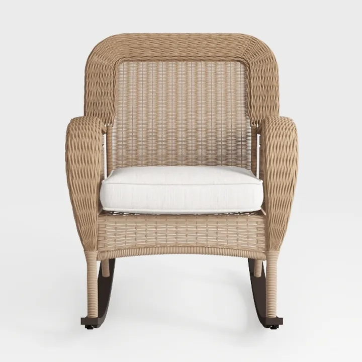 HULALA HOME Rattan Desk Chair, Upholstered Home Of