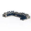 Hybition Sectional Sofa with 2 Ottoman, Chenille L Left 45 Degree View