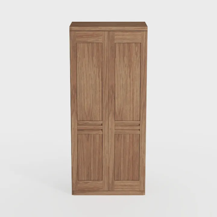 Minimalist Solid Oak Wood Wardrobe Cabinet 3D Model