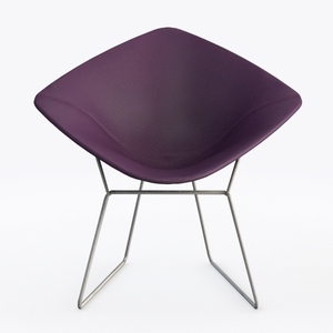 Modern Purple Fabric Metal Wire Frame Armchair 3D Model