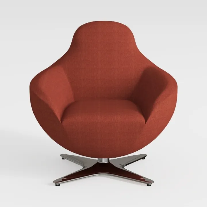 Modern Fabric Upholstered Swivel Armchair 3D Model