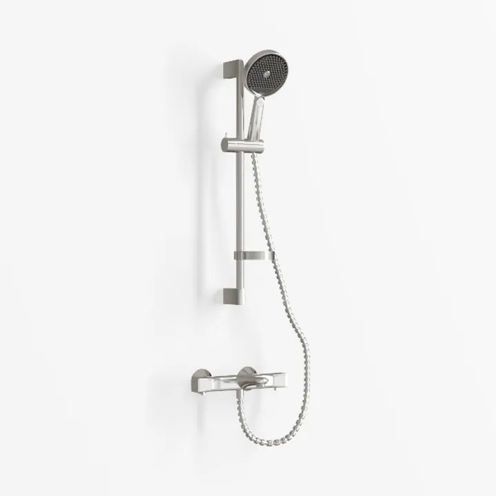 Brushed Nickel Wall Mounted Handheld Shower System 3D Model