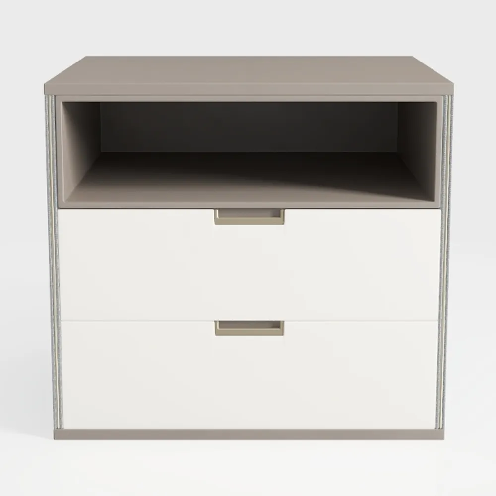 Night Stand, Bedside Table, LED Nightstand with Ch