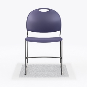 Minimalist Plastic Metal Stackable Chair 3D Model