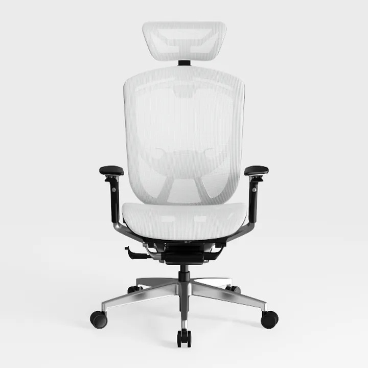Minimalist White Mesh Metal Office Chair 3D Model