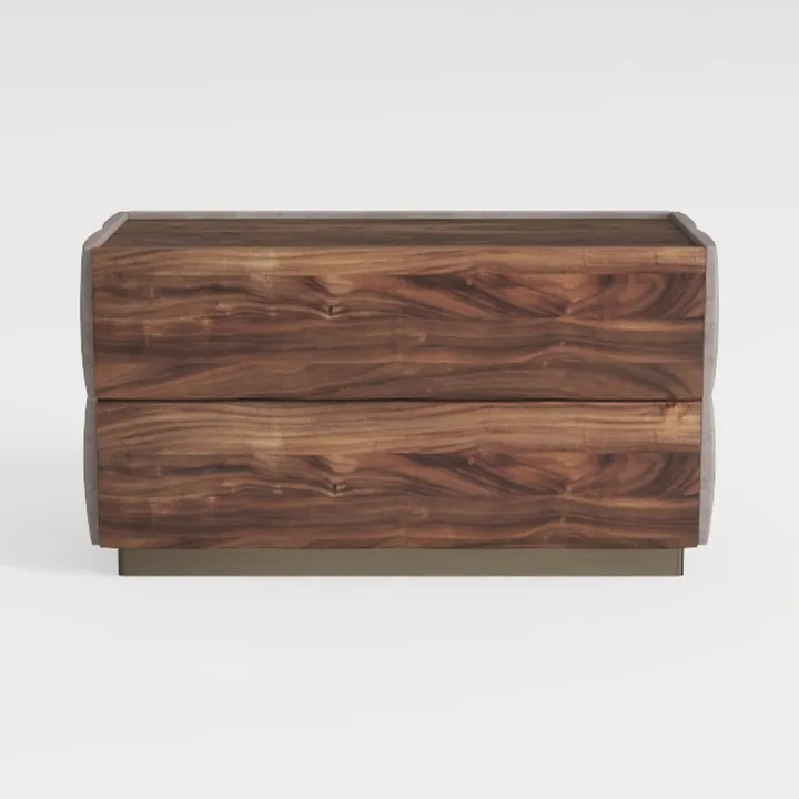 Furniture Solid Wood Oak ish 2 Drawer Floating