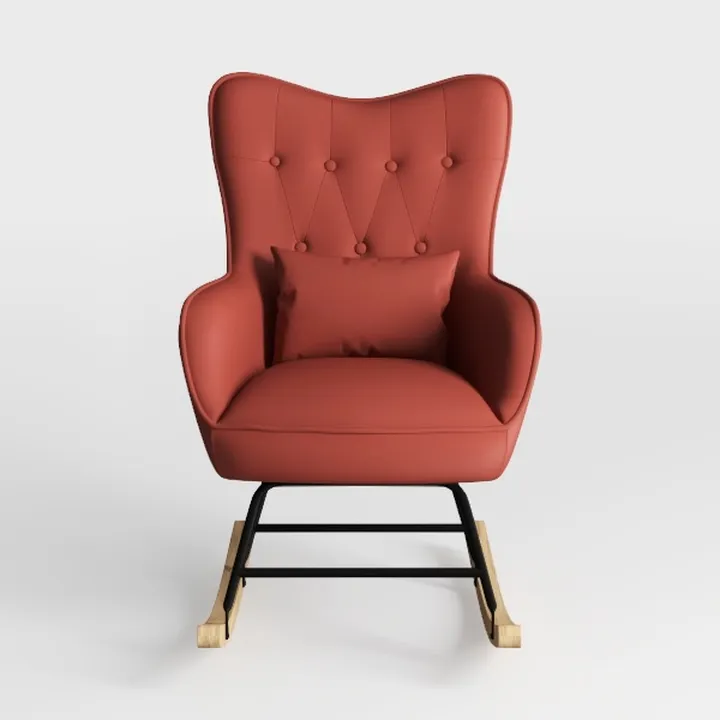 Modern Tufted Fabric Upholstered Rocking Chair 3D Model