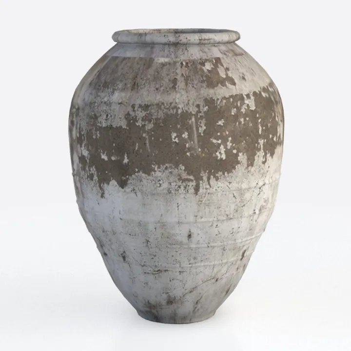 SIDUCAL Ceramic Rustic Vase, Whitewashed Terra