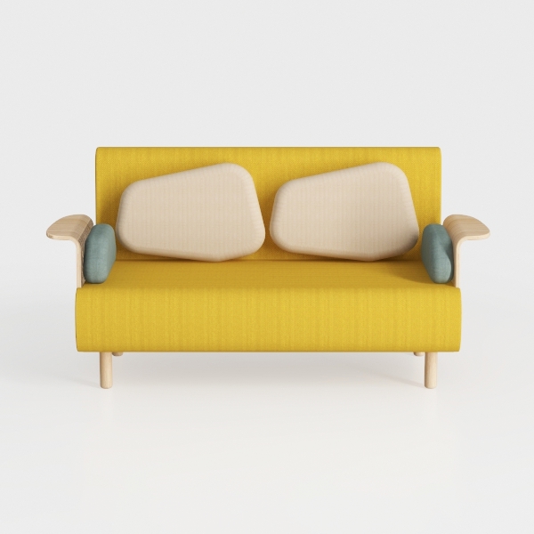 84.6 in Wide Round Arm Chenille Rectangle Modern U