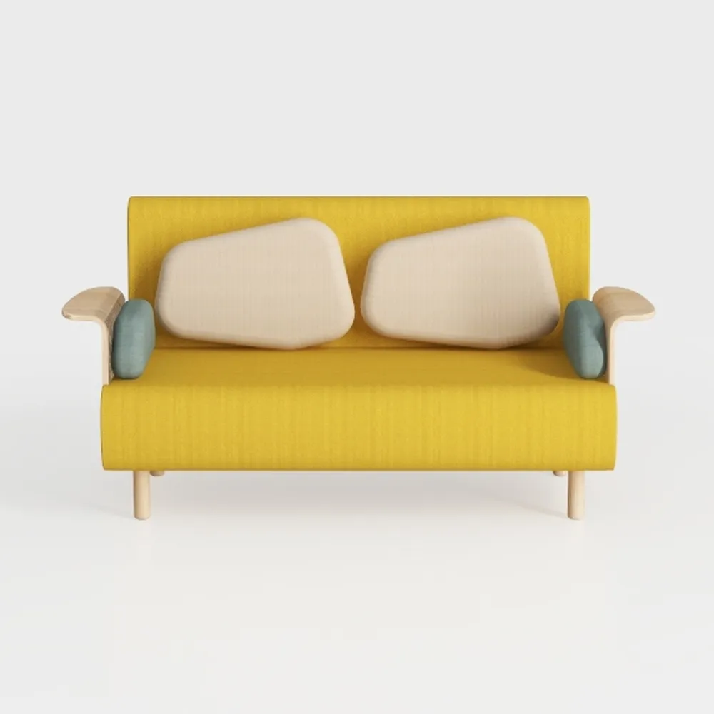 84.6 in Wide Round Arm Chenille Rectangle Modern U