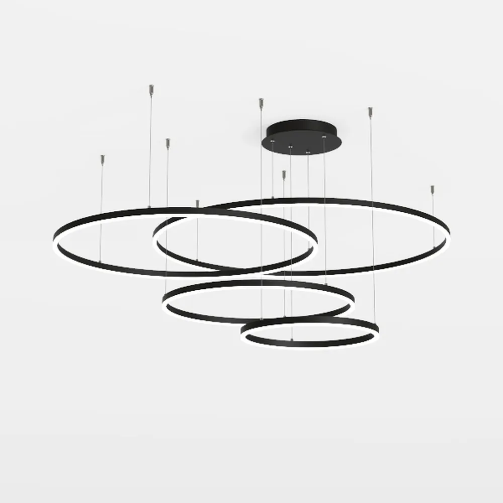 Large Disperse 5 Ring Chandelier Lighting with