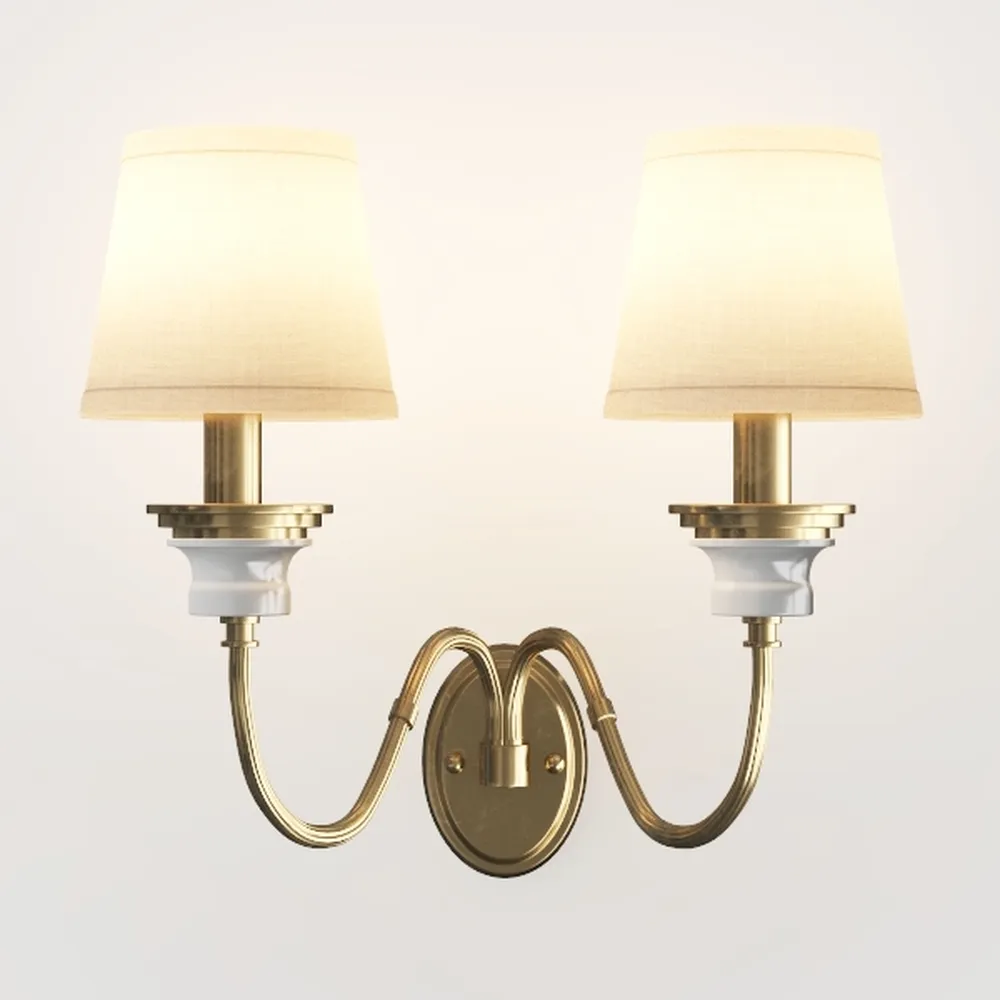 Bathroom Light Fixtures, 2-Light Brass Vanity Wall