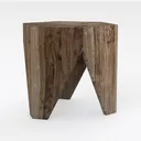 WELLAND Natural Cedar Stump Stool, 14" End Table Right 45 Degree View