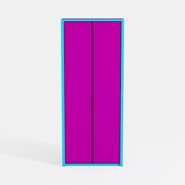 61H Metal Storage Cabinet with 2 Doors and 5