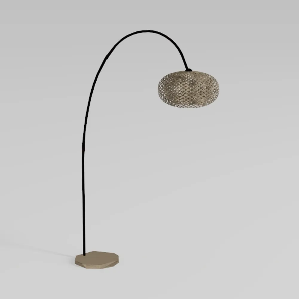 ROTTOGOON Boho Floor Lamp with Dimmable Bulb