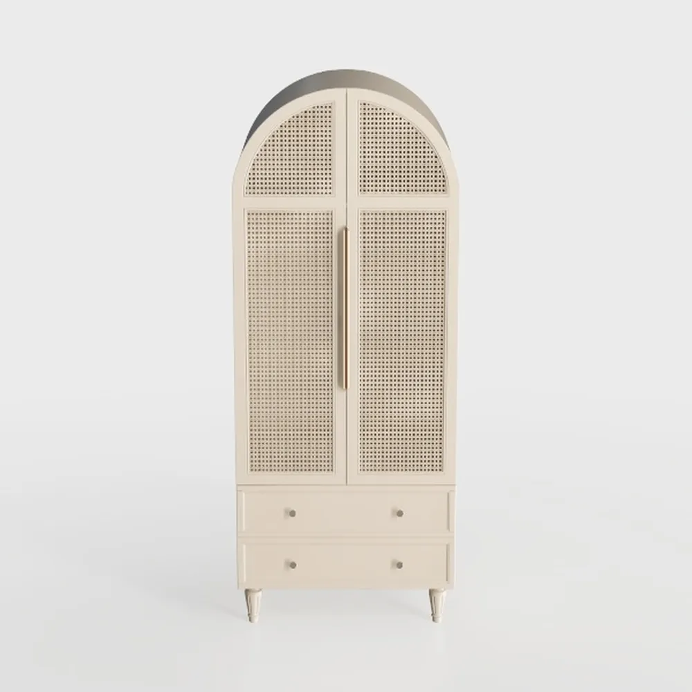 71" Tall Arched Pantry Cabinet, Fluted Kitchen