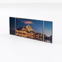 Minimalist Mountain Lake Landscape Triptych Wall Art 3D Model Left 45 Degree View