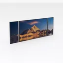 Minimalist Mountain Lake Landscape Triptych Wall Art 3D Model Right 45 Degree View