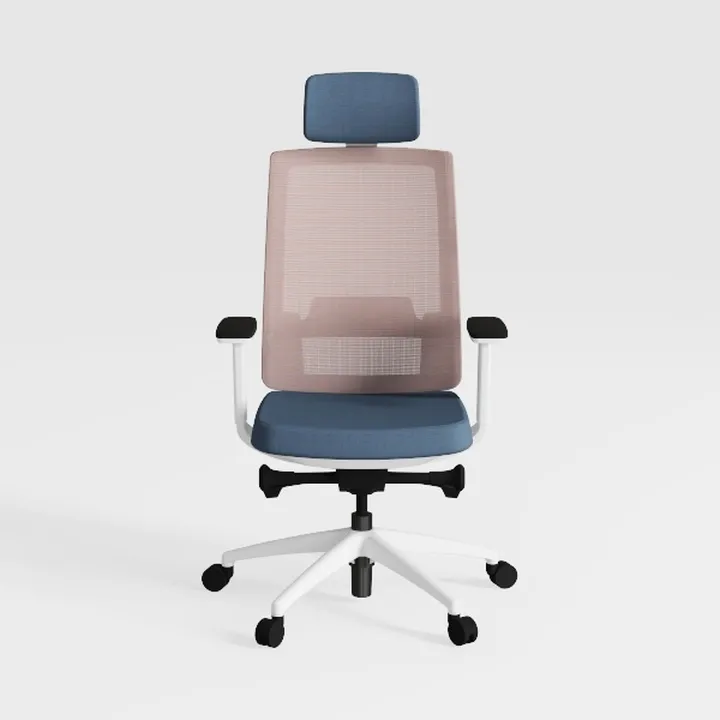Modern Mesh Fabric Office Chair With Adjustable Headrest 3D Model