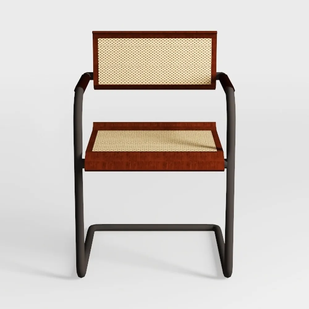 Foldable Wood Rattan Dining Chair, Armless Dining