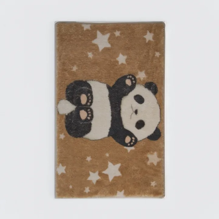 Cute Panda Print Fluffy Kids Area Rug 3D Model