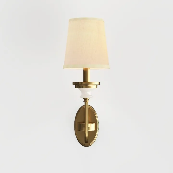 Classic Brass Linen Wall Lamp 3D Model